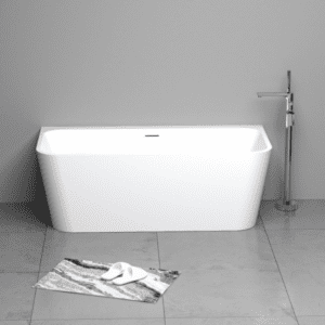 M5161781GWH one side wall attached white color acrylic freestanding bathtub